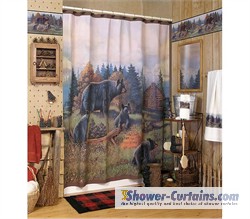 Black Bear Lodge Shower Curtain