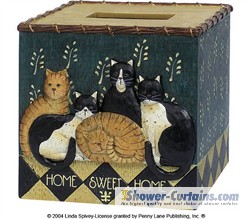 Country Cats Tissue Box Cover by Linda Spivey